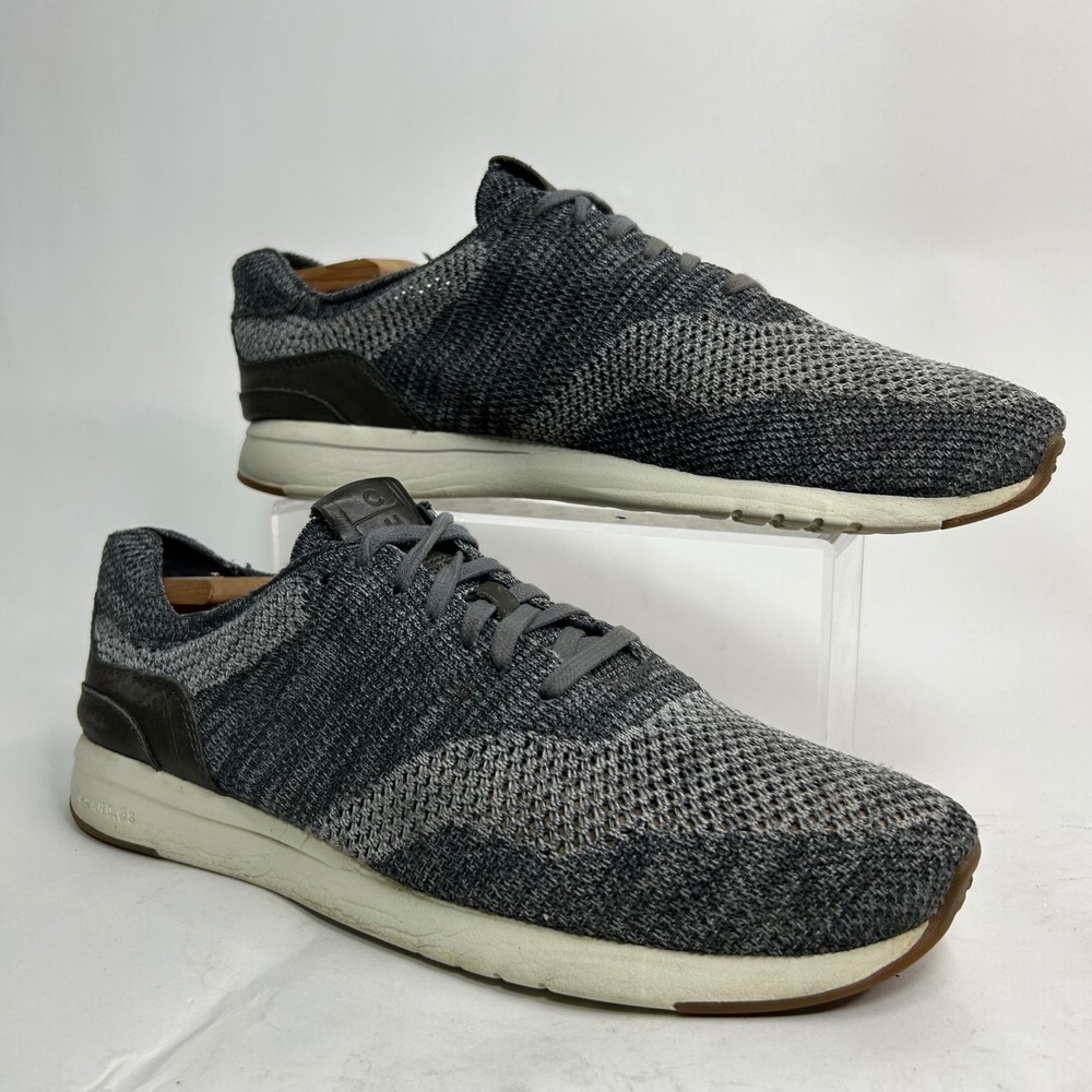 Cole Haan Grand OS Stitchlite Grey Knit Sneakers Mens 12M C27764 Oxford Shoes